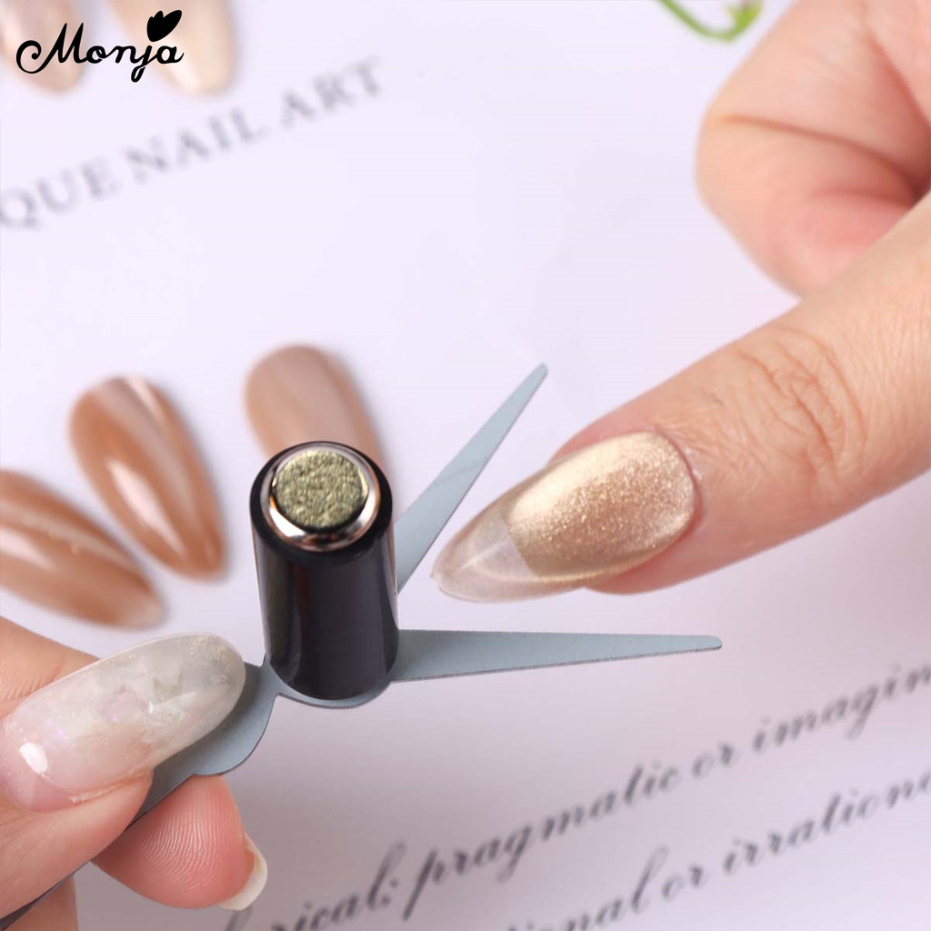 Monja Magnetic Nail Art Stick Rod ชุด Cat Eye UV เจลโปแลนด์ดูดชุด 3D เหล็กรอบลูกปัด Assistเครื่องมือ - รูปที่ 4