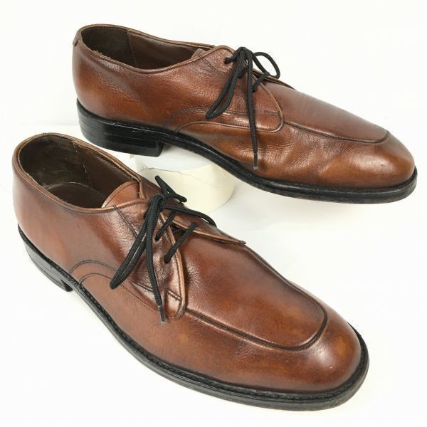 Vintage 80s-90s FREEMAN U-Tip Business Shoes Brown Size 8.5D (26.0-26.5) Men's