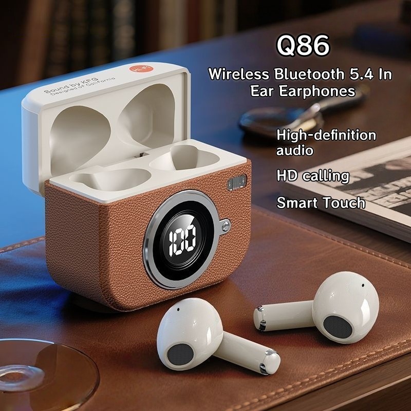 Q86 in ear หูฟังบลูทูธไร้สาย 5.4 การโทรด้วยเสียงที่ชัดเจน สัมผัสลายนิ้วมือหูคู่ เหมาะสําหรับสมาร์ทโฟน Xiaomi และ Android