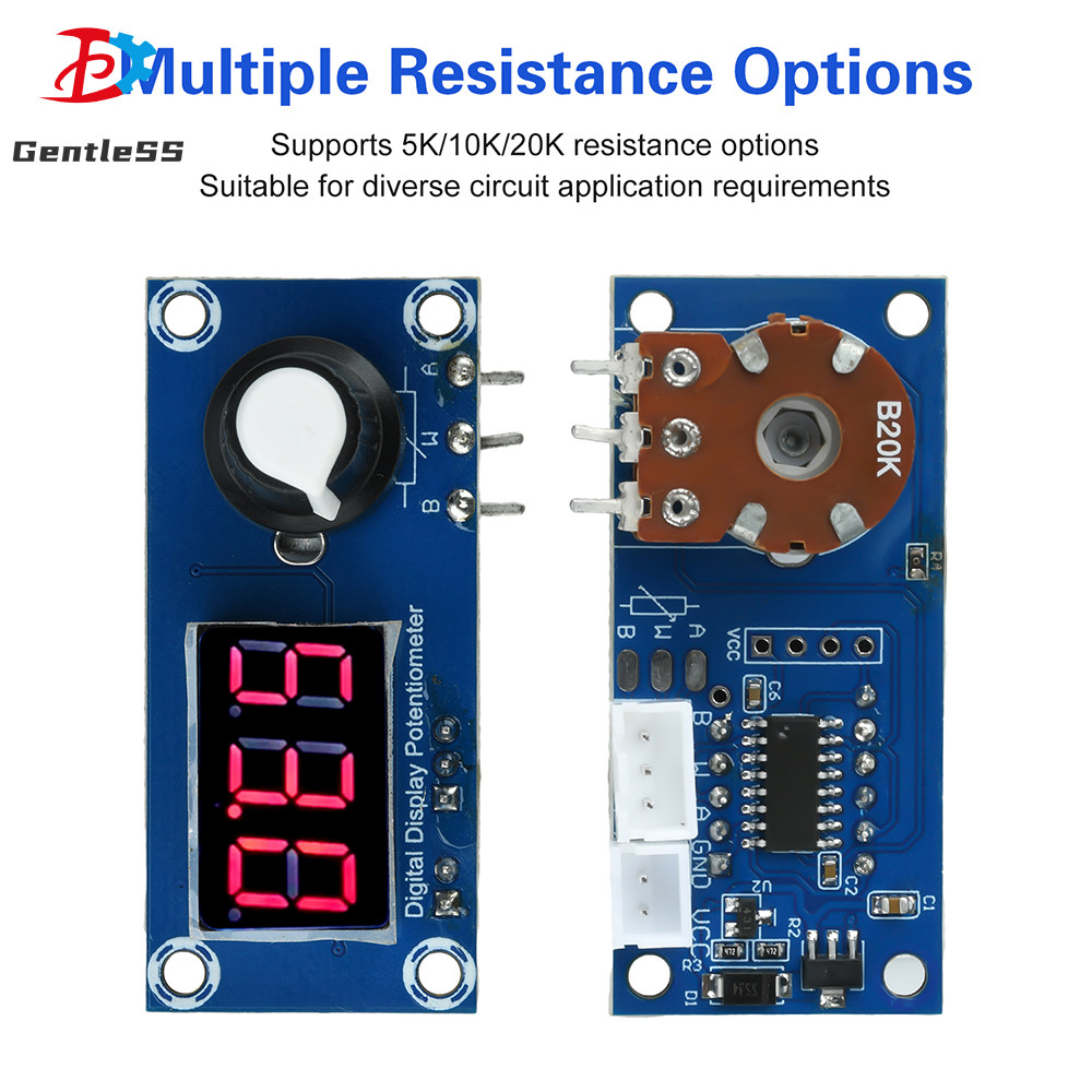 5K/10K/20K LED Digital Display Single-Channel Potentiometer 3-Digit Digital Tube Display Adjustable 