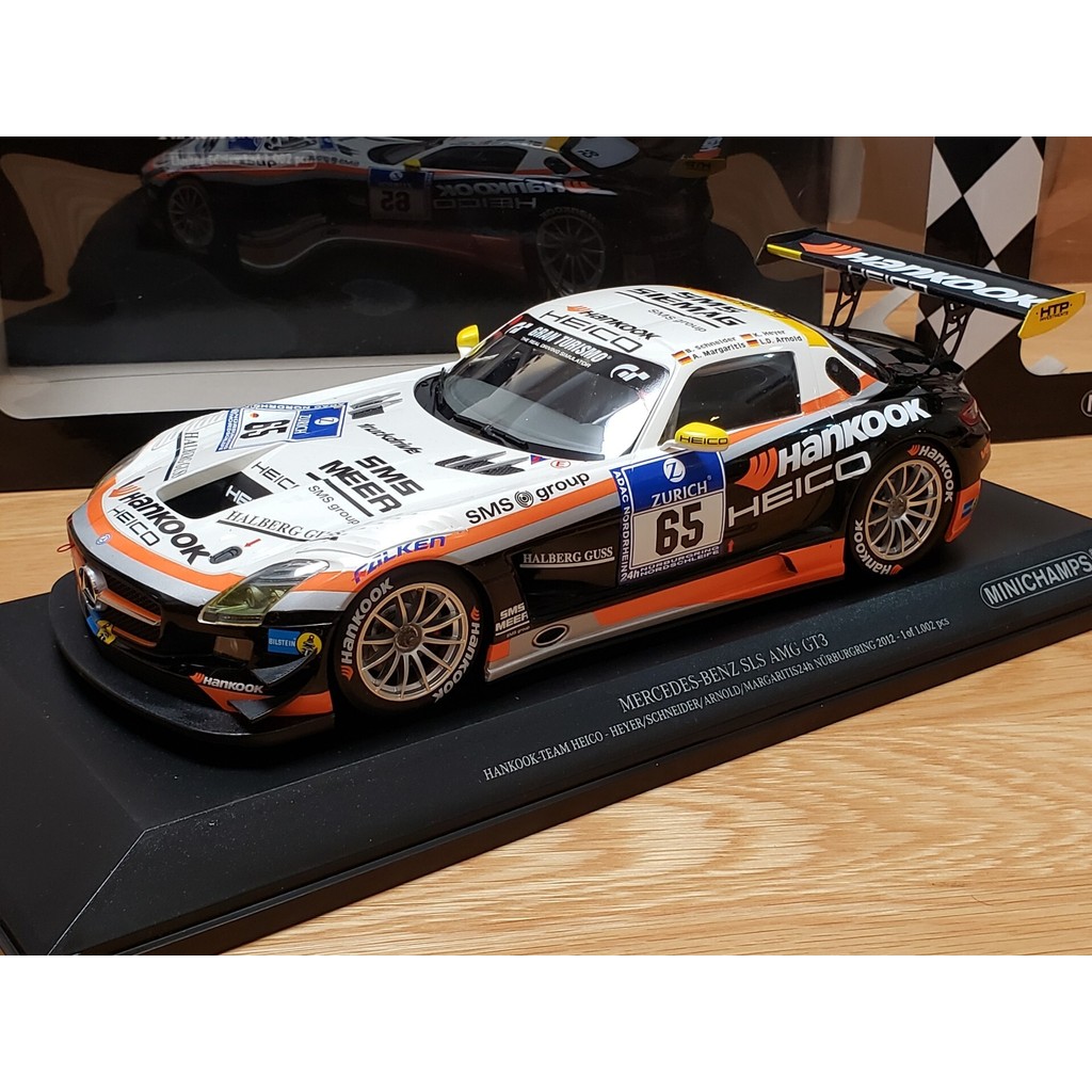 $㊋1/18 Mini Cut SLS AMG GT3 Mercedes Benz 1: 18 รถรุ่น minichamps ผลิต Mercedes Benz SLS AMG GT3 nur
