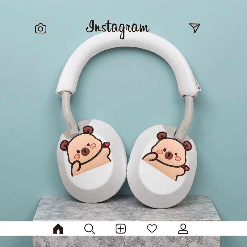 เหมาะสําหรับ Sony/Sony WH-1000XM5/6 ชุดหูฟังตัดเสียงรบกวนบลูทูธซิลิโคนป้องกันกรณีน่ารักการ์ตูน WH-10