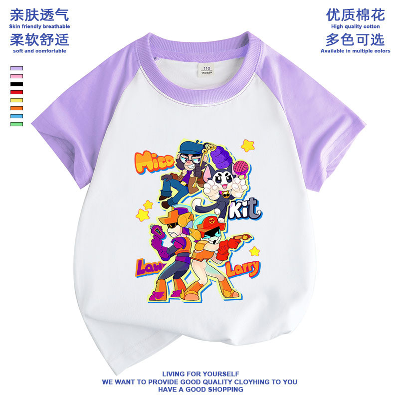 COD 2026 ฤดูร้อน All-Match ผ้าฝ้ายแท้แขนสั้นเด็กสไตล์ใหม่ชายหญิงรอบคอแฟชั่นเสื้อยืด COD 0DDL