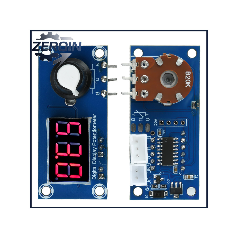 5K/10K/20K LED Digital Display Single-Channel Potentiometer 3-Digit Digital Tube Display Adjustable 