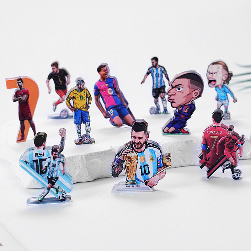 ตุ๊กตาอะคริลิคและสร้อยข้อมือเพชรลายนูนสองด้านสำหรับผู้ชื่อนชอบฟุตบอลRomelu Lukaku, Neymar Jr.