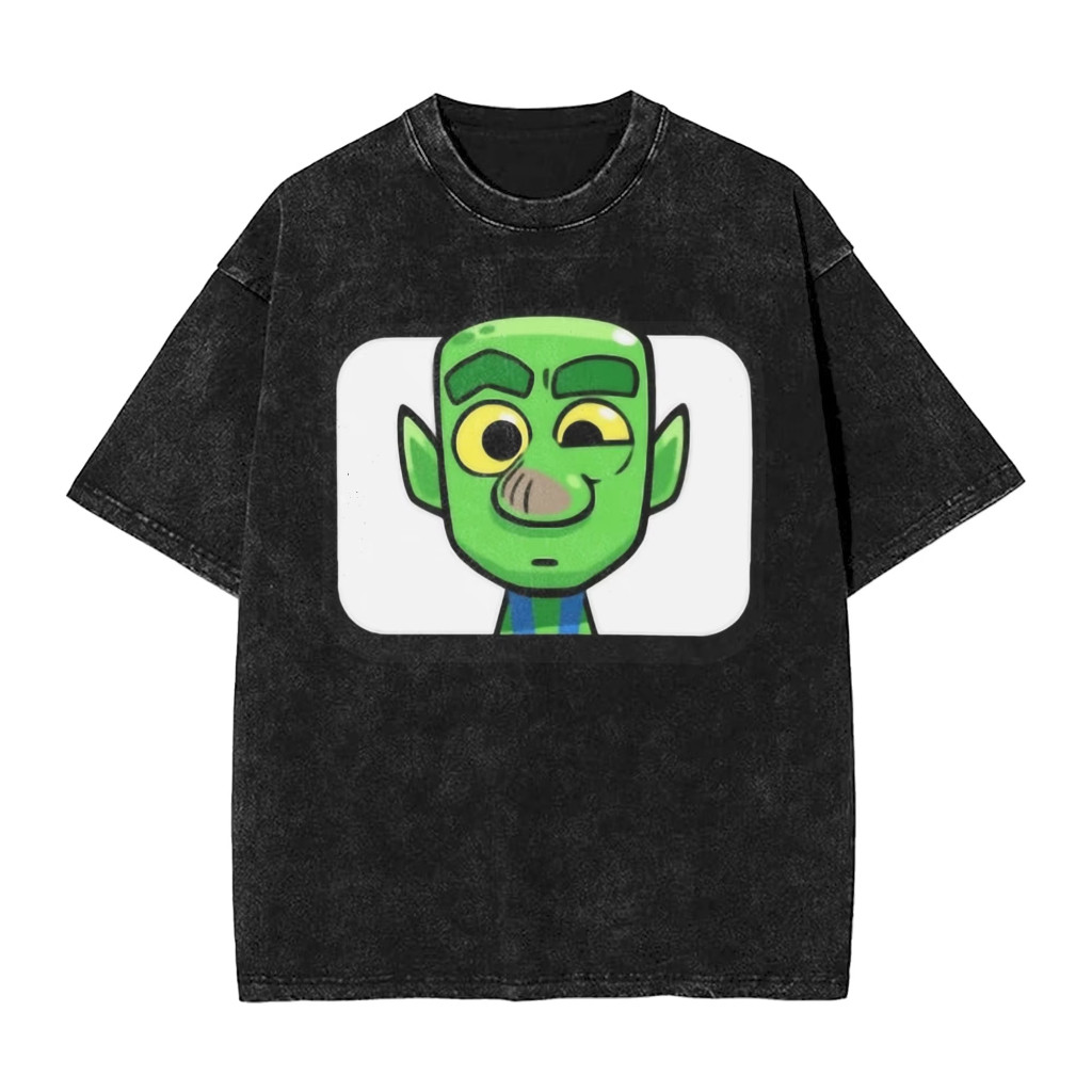 เสื้อยืดผู้ชาย Retro distressed ออกแบบจากธีม Eye Twitch Goblin Clash Royale ทำจากผ้าฝ้ายคุณภาพ