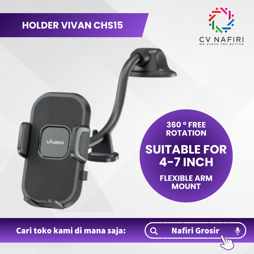 HP Nafiri - VIVAN CHS15 Car Mount Holder 0hone ที่วางโทรศัพท์ในรถยนต์คอยาว