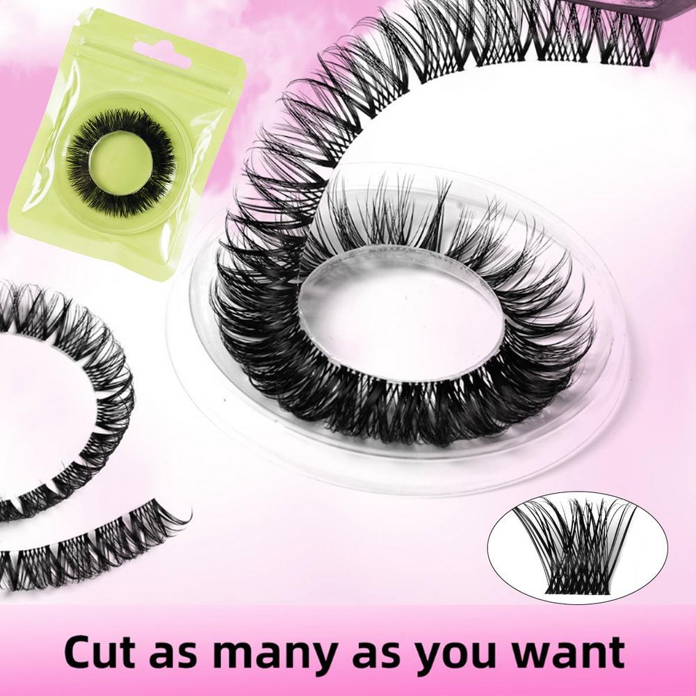 Segmented Diy ขนตาปลอมธรรมชาติหนาและ Curled Cluster Eyelashes Line Single Y8u7
