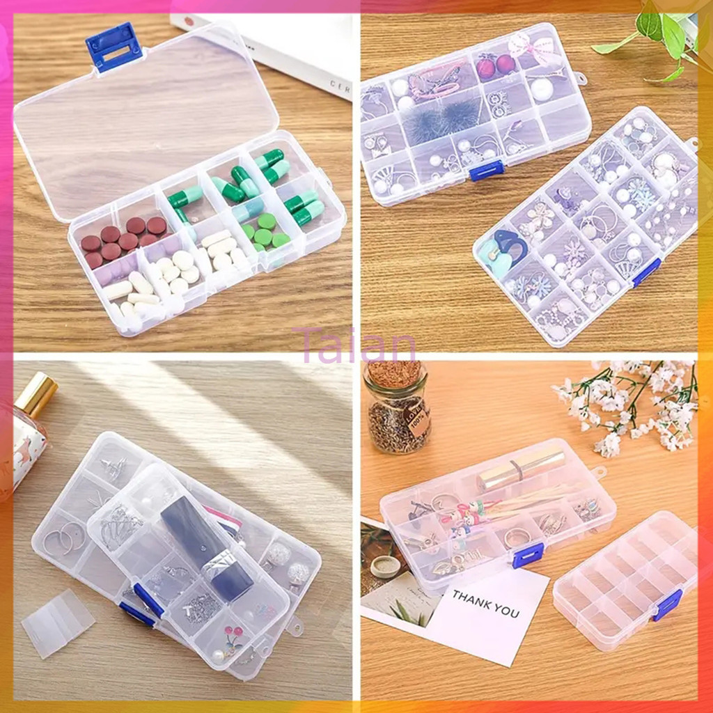 Taian กล่องเก็บเครื่องประดับ ปรับได้ กล่องเก็บของ กล่องอเนกประสงค์ สำหรับสร้อยคอ แหวน ต่างหู ยา ลูกปัด