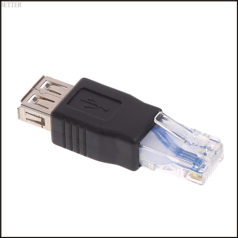 BETT USB Type A Female to RJ45 Male Connector Crystal USB Transfer Plug