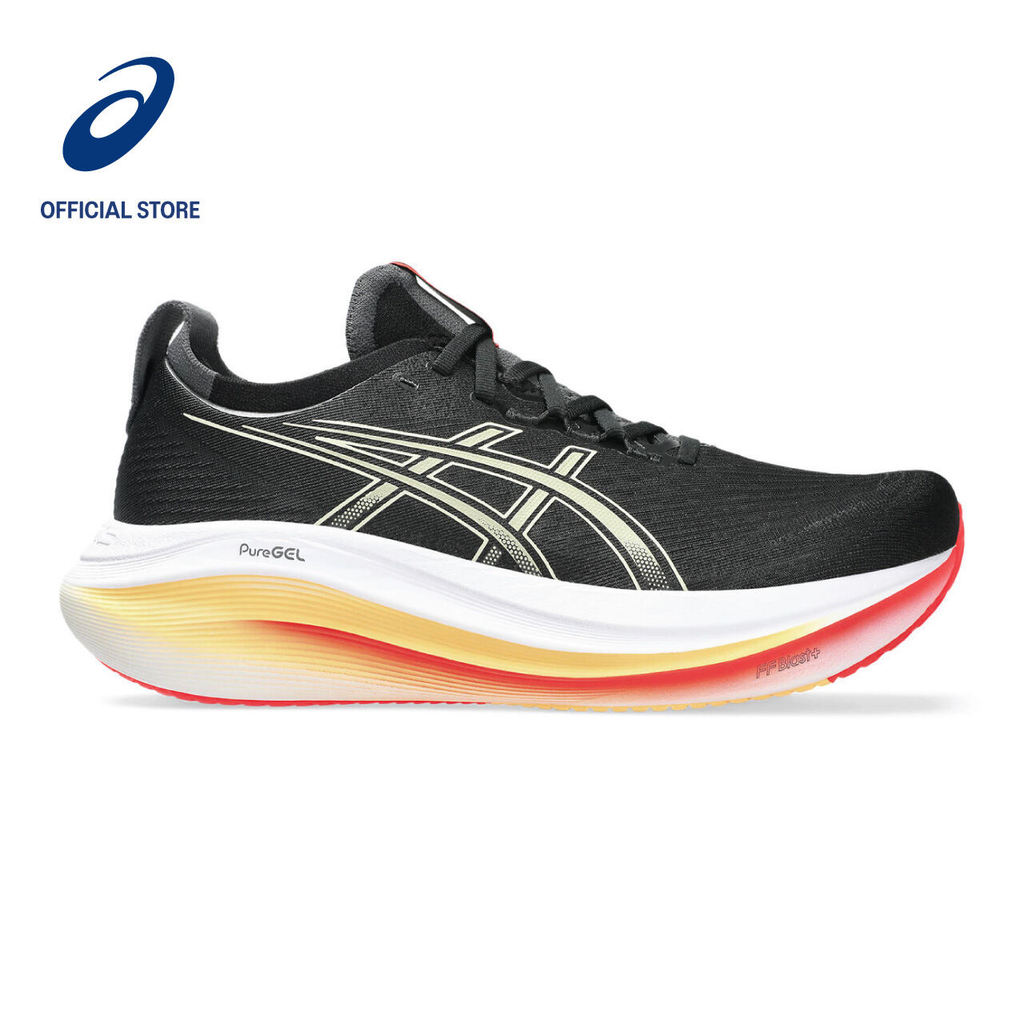 ASICS Gel Nimbus 27 Wide รองเท้าวิ่งสีดำและสีกากี