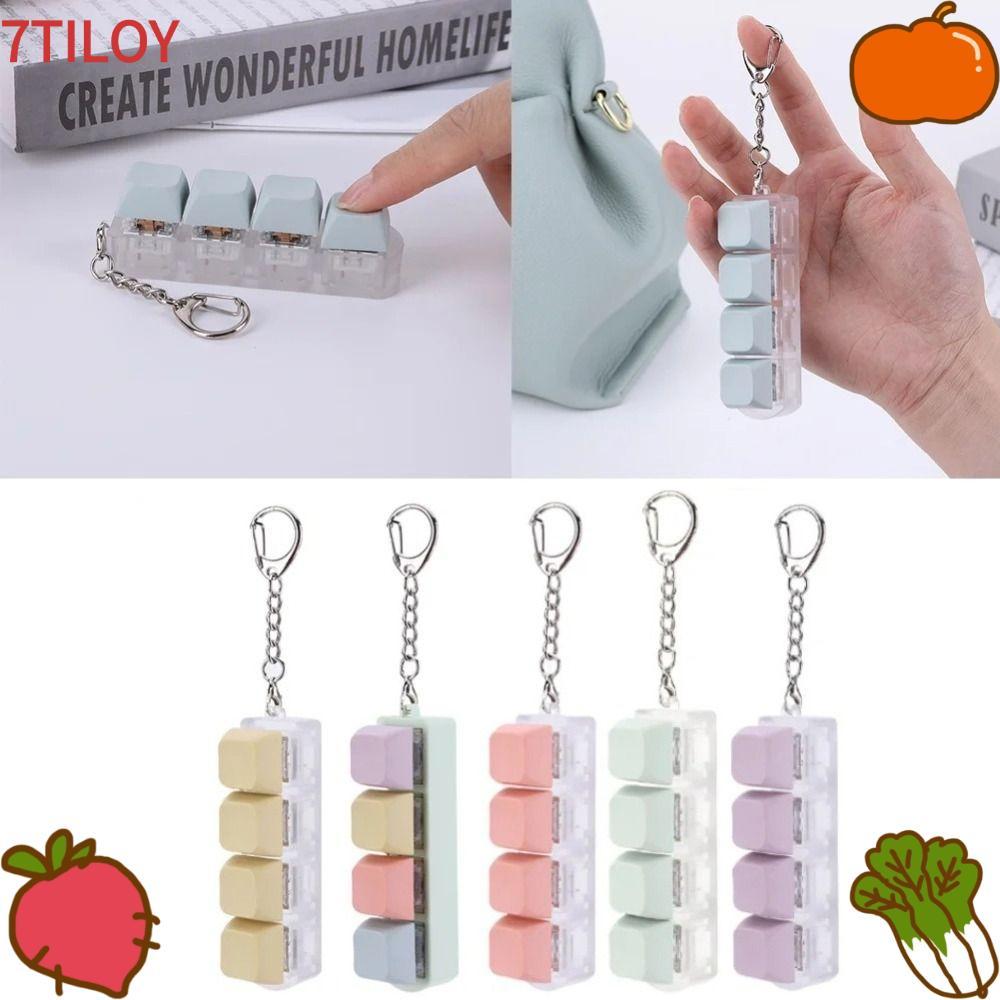 7TILOYSHOP Keycap Pinch Toy, 4Keys บรรเทาความเครียดปุ่ม Keycap, Mechanical Finger Keyboard DIY Pinch ของเล่น