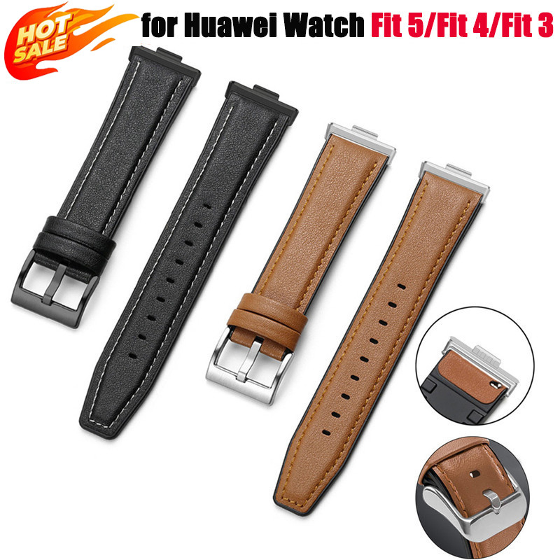สายหนังสําหรับ Huawei Watch อุปกรณ์เสริมสร้อยข้อมือ รองรับ Fit 5/Fit 4/Fit 5 Pro/Fit 4 Pro/Fit 2/Fit 3