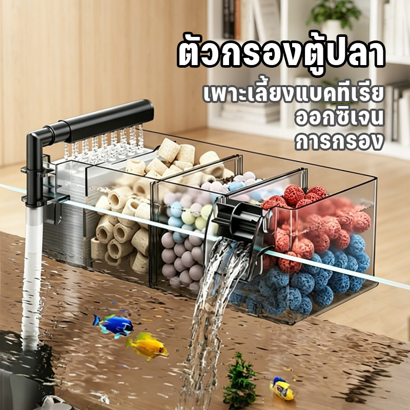 COD กรองน้ำตู้ปลา 3in1 กรองแขวนกรองขี้ปลา สิ่งสกปรกต่างๆ มีน้ำตก เพิ่มออกซิเจน ดูแลน้ำให้ใสตลอดเวลา