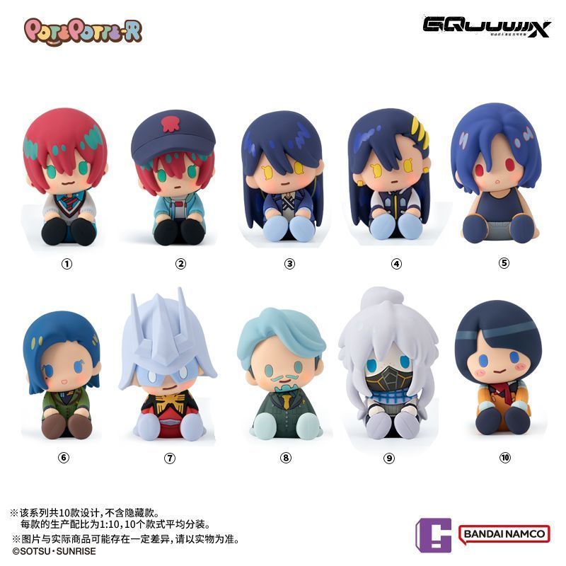 [ของแท้ พร้อมส่ง] Bandai POTEPOTTE-R โมบิลสูท กันดั้ม GQuuuuuuX กล่องสุ่มโมเดลเรซิน ตุ๊กตาน่ารัก ตกแต่งโต๊ะ ของขวัญวันเกิด