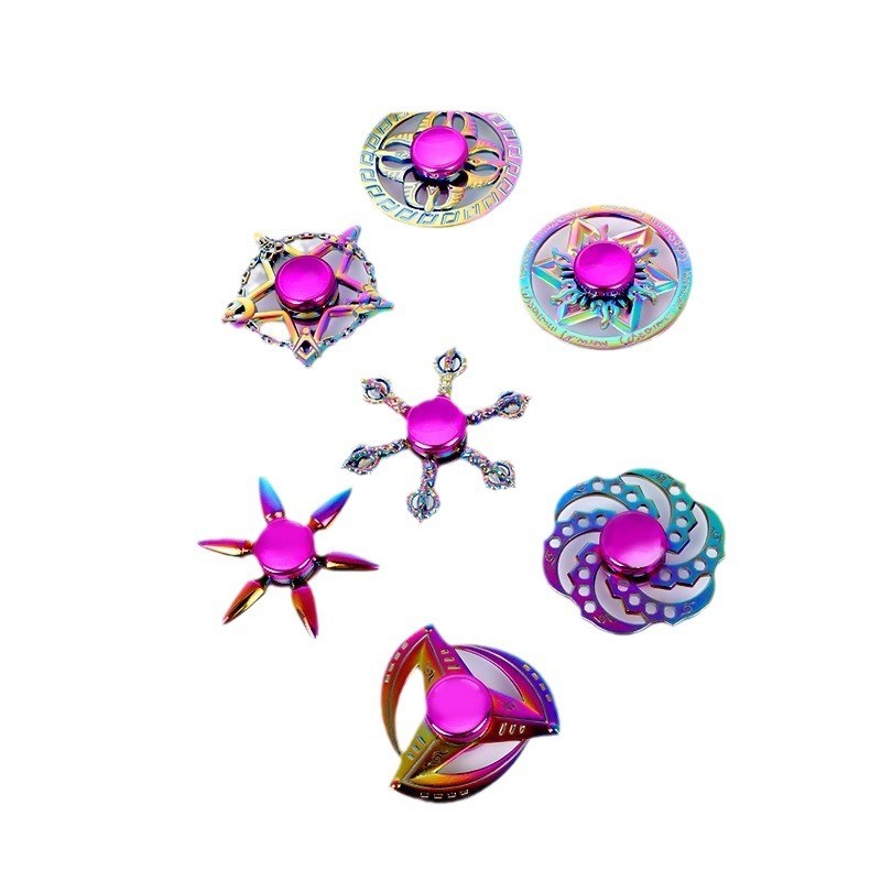 สไตล์ใหม่หมุนโลหะ Fidget Spinner สีสันโลหะผสม Finger Spinner ของเล่น Decompression Handy เครื่องมือ