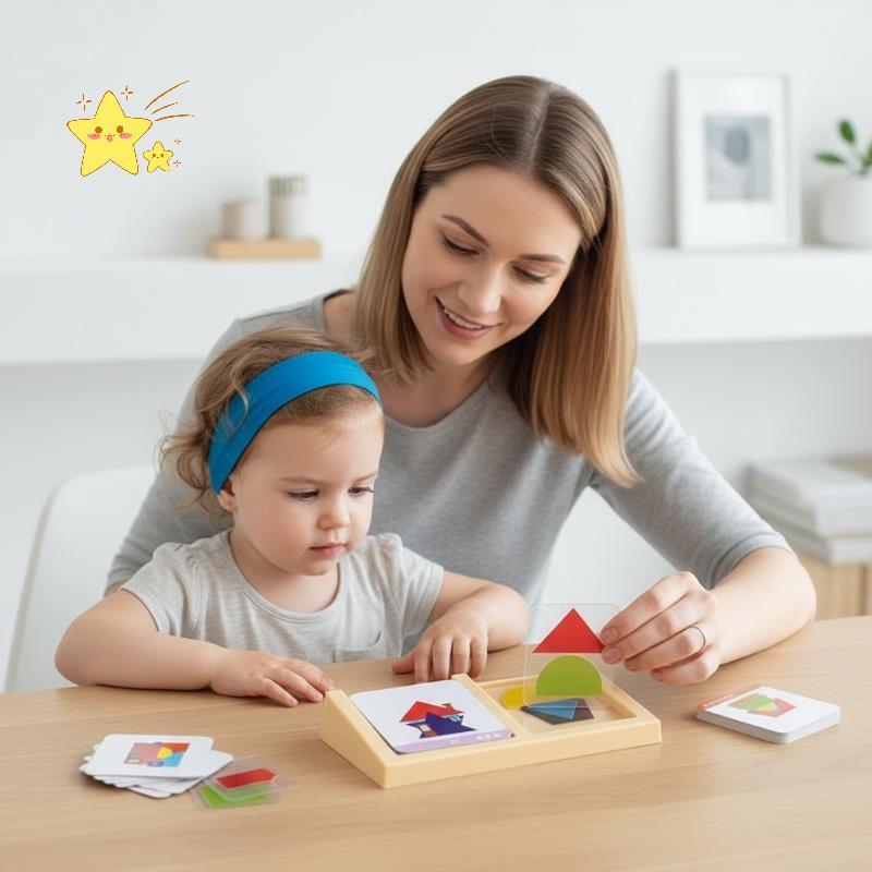 [JBTH] 1 ชุด House Design Spatial Imation ปริศนาของเล่นรูปทรงเรขาคณิตเกมลอจิกสําหรับเด็ก Montessori 