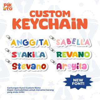 PIKATO Gantungan Kunci Colorfull Custom Nama Anak Lucu Akrilik UV Print Murah Souvenir
