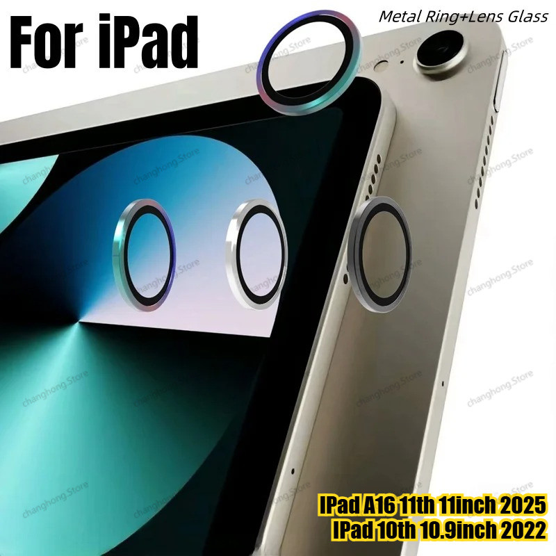 ตัวป้องกันกล้องด้านหลังสําหรับ IPad Air 11 13 M4 2026 Air8 A19 12th A16 11/10th 10.9" Mini 7 6 M4 Air 8 7 6 4 5 แหวนโลหะเลนส์กระจกฟิล์มนิรภัยหมวก