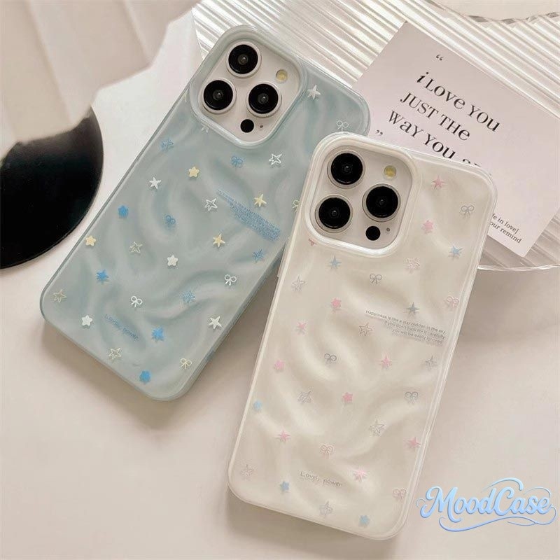 เคสลายโบว์และดาว สไตล์เกาหลีมินิมอล สำหรับ Samsung A16 A05S A50 A05 A15 A03S A13 A04 A03 A12 A04E A20 A10S A14 A06 A11