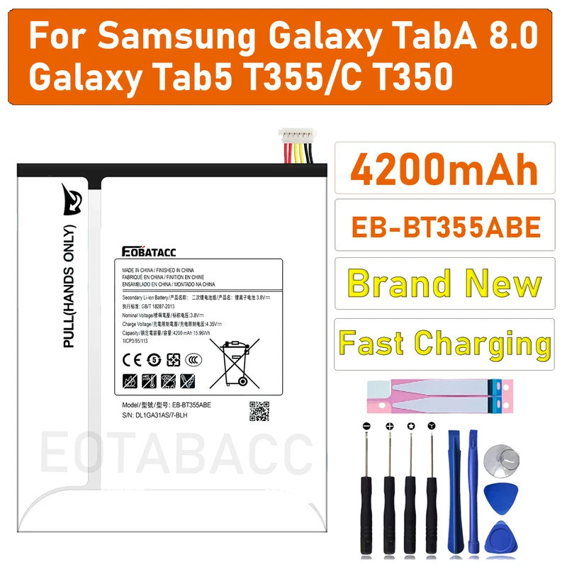 แบตเตอรี่ EB-BT355ABE สําหรับ Samsung GALAXY Tab A 8.0 "T355 T355C SM-T355 SM-T350 SM-P350 P355C SM-