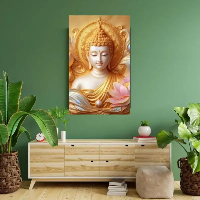 Poster: Welcome everyone. Buddha picture frame with hanger.