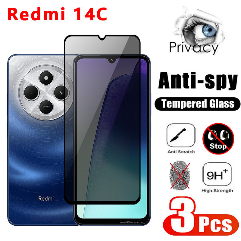 ความเป็นส่วนตัวกระจกนิรภัยสําหรับRedmi 14C 15C POCO C75 4G 2024 เลนส์กล้องป้องกันหน้าจอสําหรับRedmi1