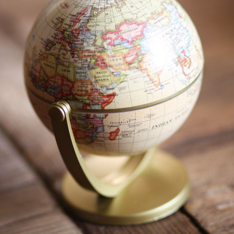 New Product#English Version Retro Globe Ornament Universal Globe Small Mini Globe for Study Room Dec