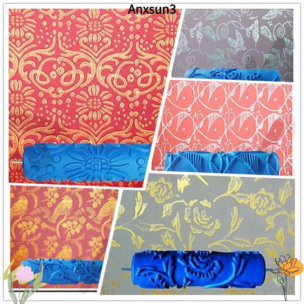 ANXSUN3 Grain Paint Roller DIY Paint Texture Wall Brush Arts วอลล์เปเปอร์แปรงเลียนแบบรูปแบบเครื่องมื