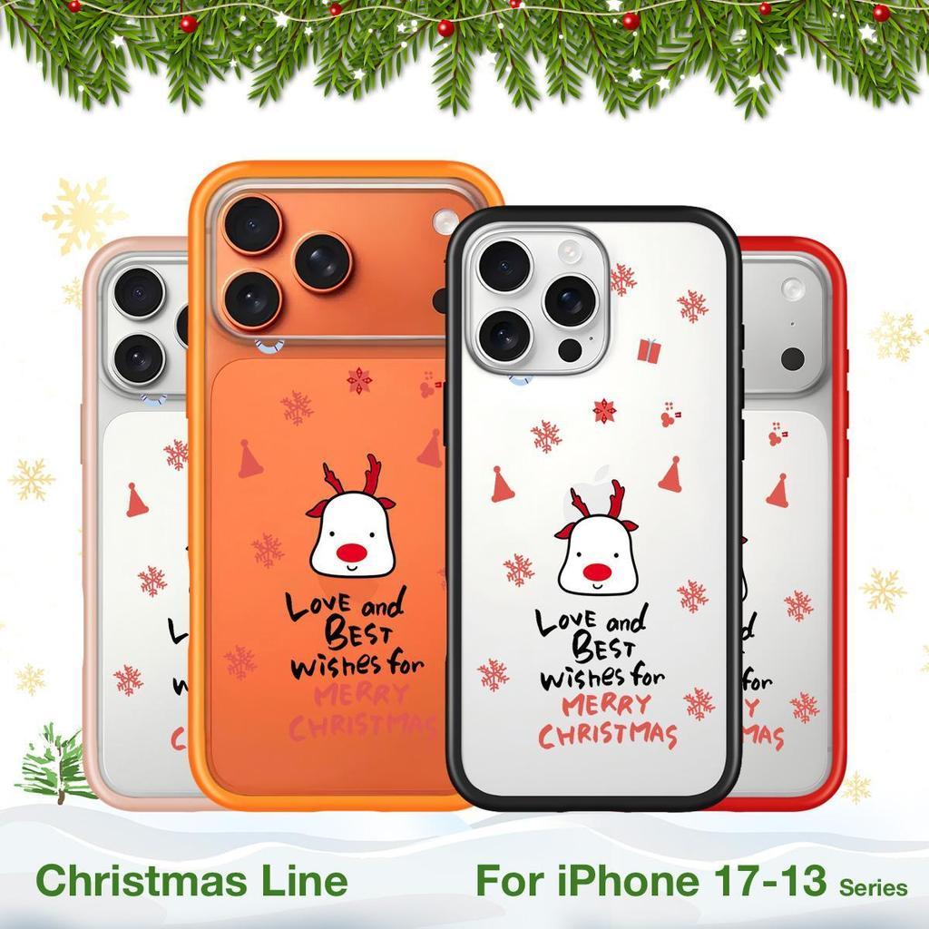 MUSECASE สายคริสต์มาสน่ารัก Reindeer Christmas Wishes Luxury Clear Case สําหรับ iPhone 17 16 15 14 1