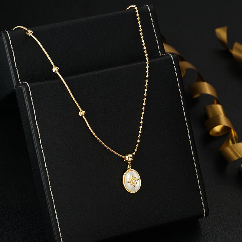 แฟชั่น Fritillary Eight Awn Star จี้สร้อยคอ