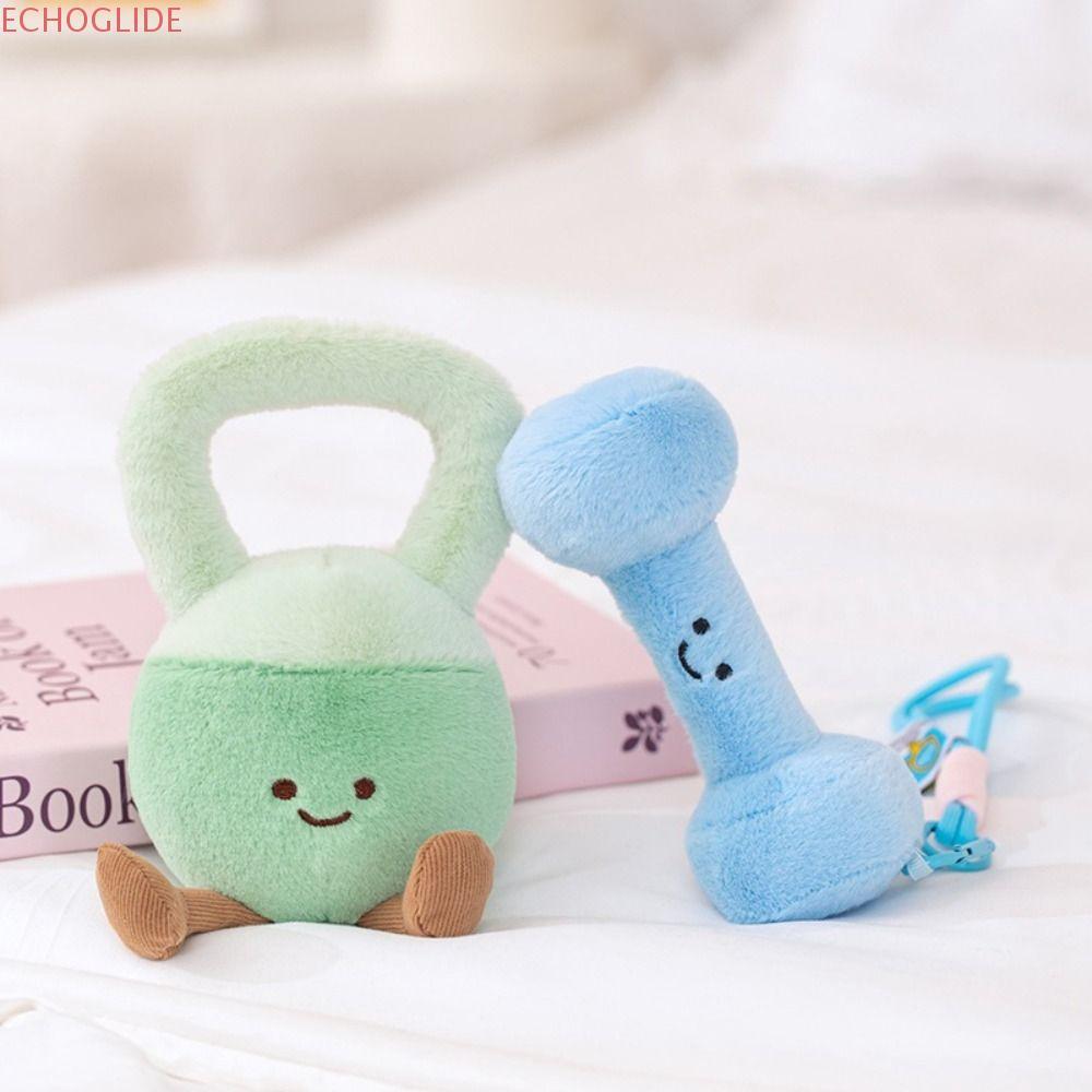 ECHOGLIDE อุปกรณ์ฟิตเนส ของเล่นตุ๊กตา รุ่น Q Bicep Curl จําลอง Dumbbel พวงกุญแจ, ตลกคุณภาพสูงตุ๊กตา 