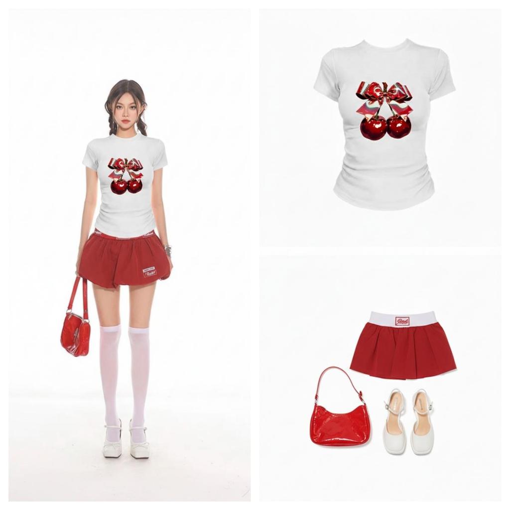 Suitcute A009-0173 เสื้อยืดพิมพ์ลายเอกลักษณ์เฉพาะตัว