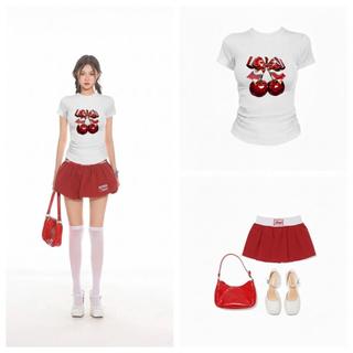 Suitcute A009-0173 เสื้อยืดพิมพ์ลายเอกลักษณ์เฉพาะตัว
