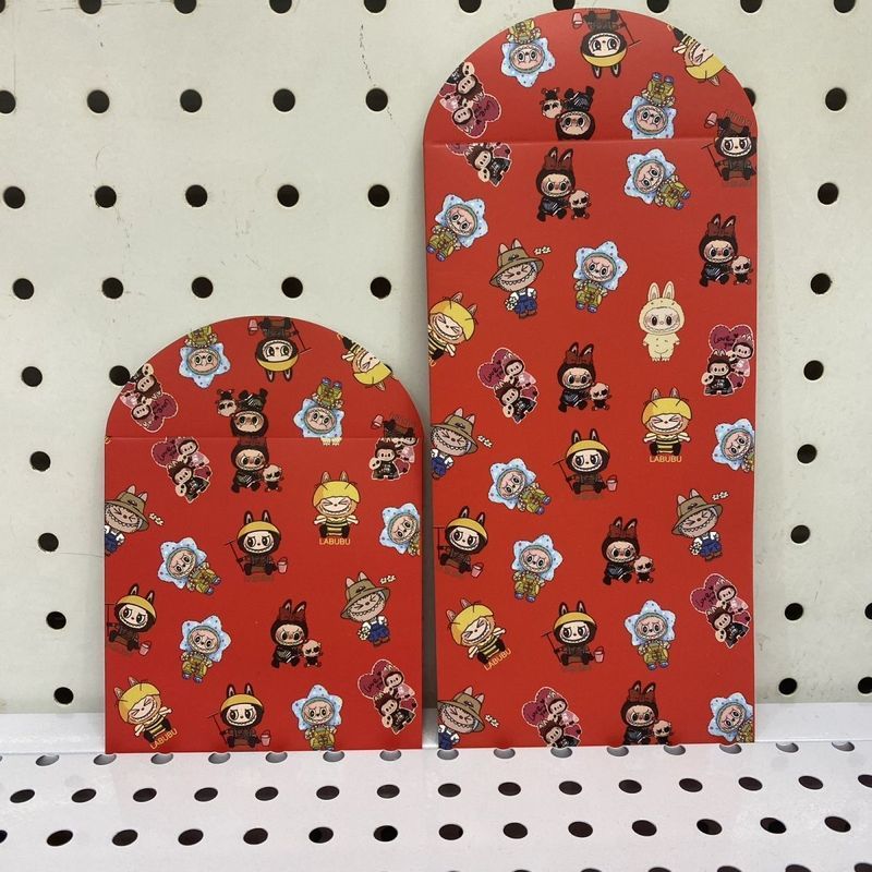 18 ชิ้น 2026 น่ารักที่ไม่ซ้ํากันใหม่ซองจดหมายสีแดงสําหรับปีใหม่ Angpao P0P MART การออกแบบการ์ตูน Amp