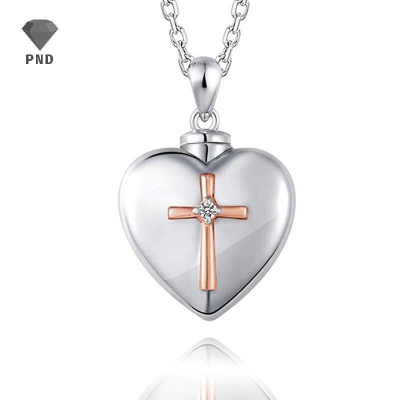 PND Cross Heart Cremation จี้ Keepsake Urn สร้อยคอสําหรับ Ashes เครื่องประดับของขวัญ raoog
