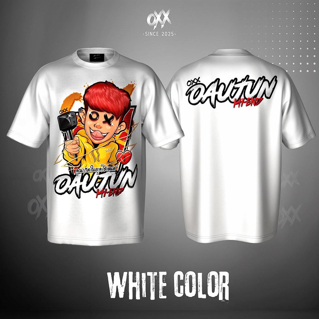 เสื้อยืดผู้ชาย ผู้หญิง คอตตอนแท้ 100% พิมพ์ลายแฟชั่น สตรีท OXX By OAUJUN เนื้อผ้านิ่มใส่สบาย สีดำ-ขาว S-5XL Unisex ใส่เท