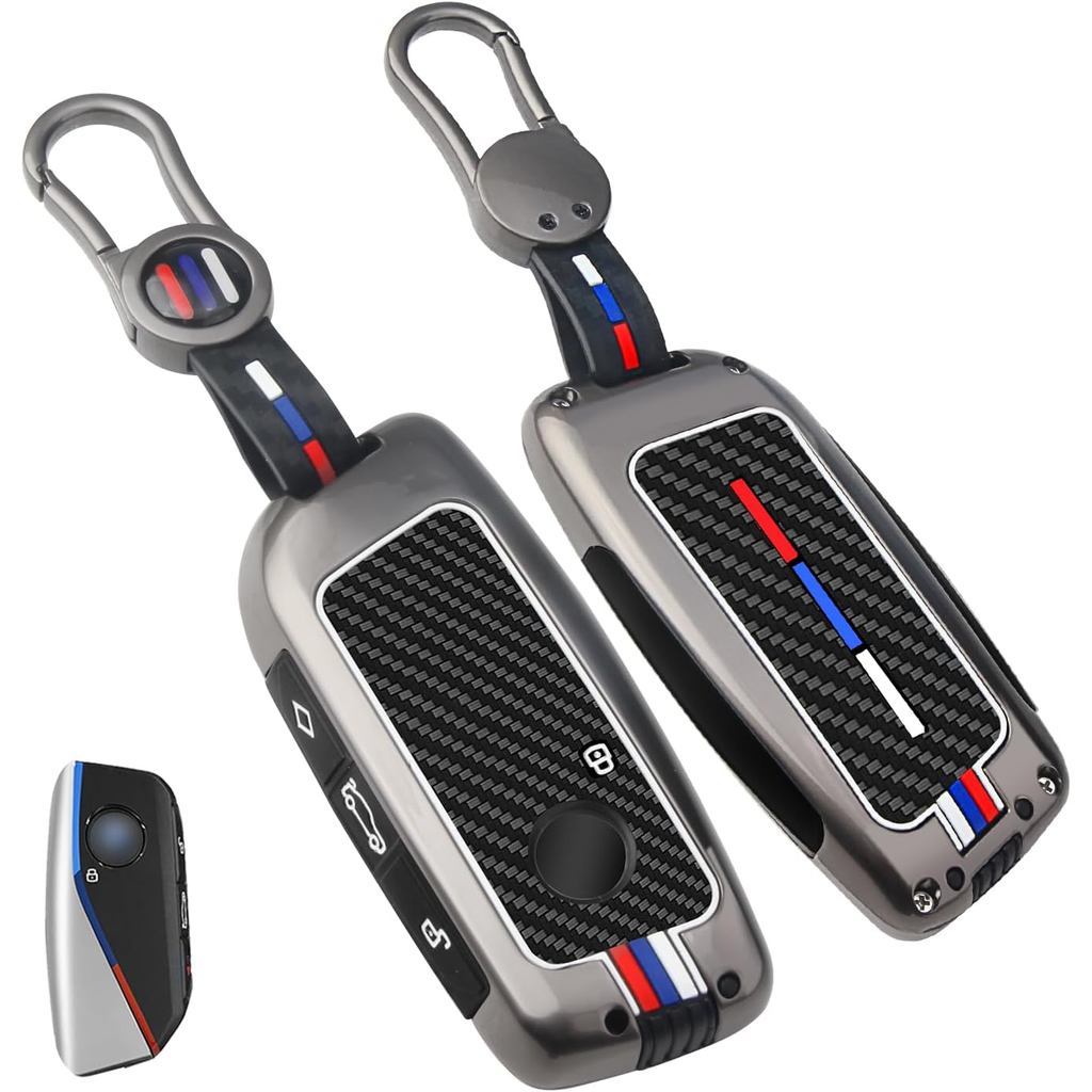 1 ชิ้น Heavy Zinc Alloy Key Fob สําหรับ BMW 2023-2025, Full Protection Remote พวงกุญแจคาร์บอนไฟเบอร์