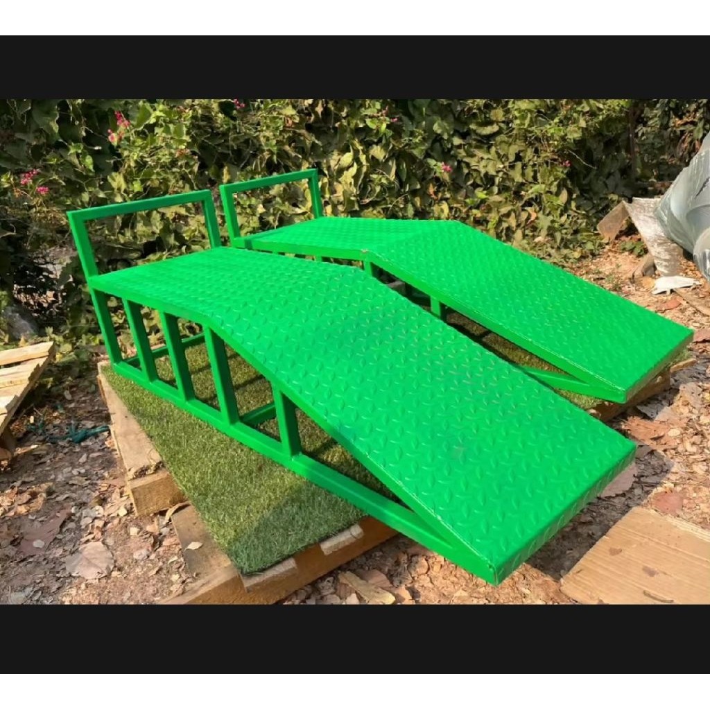 DIY Car Ramp รองยกล้อยกรถ พื้นเรียบ ยกระดับล้อรถยนต์ ก35xส25xย120 ซม. ramp รองยกล้อ บันไดยกรถยนต์ ตร