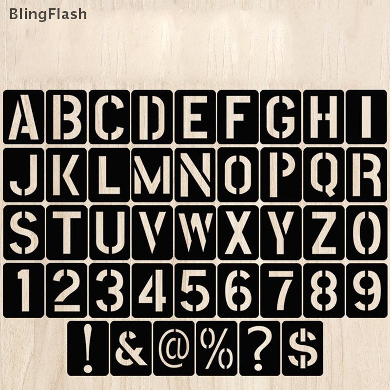 [BlF] 42PCS Letter Number Symbol Craft Hollow Stencil Stampingลายนูนแม่แบบ [FH]