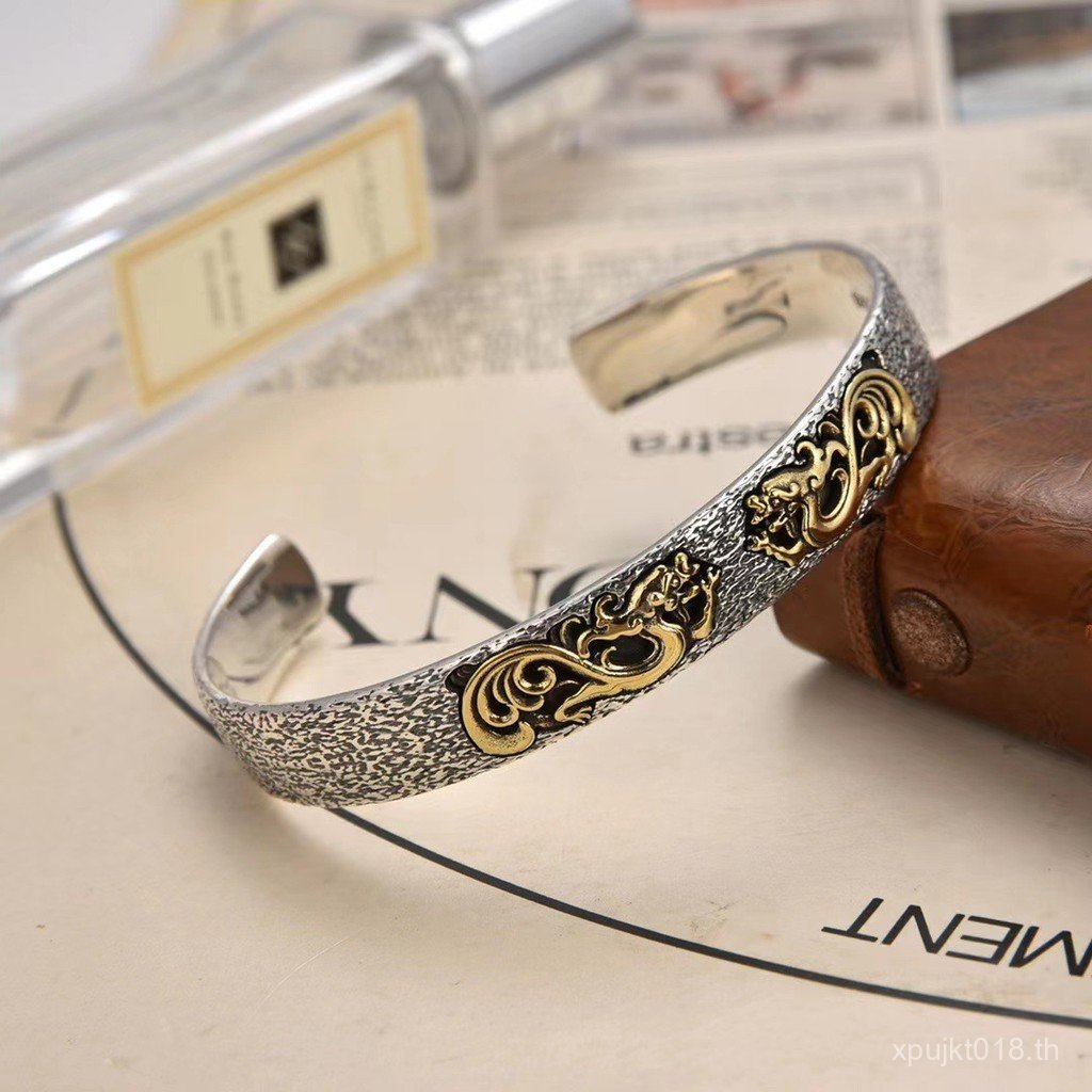 ครอบงําหญิงอินเทรนด์มังกรโทเท็มแห่งชาติอินเทรนด์สร้อยข้อมือเปิดที่ไม่ซ้ํากันรูปแบบมังกรย้อนยุคสร้อยข