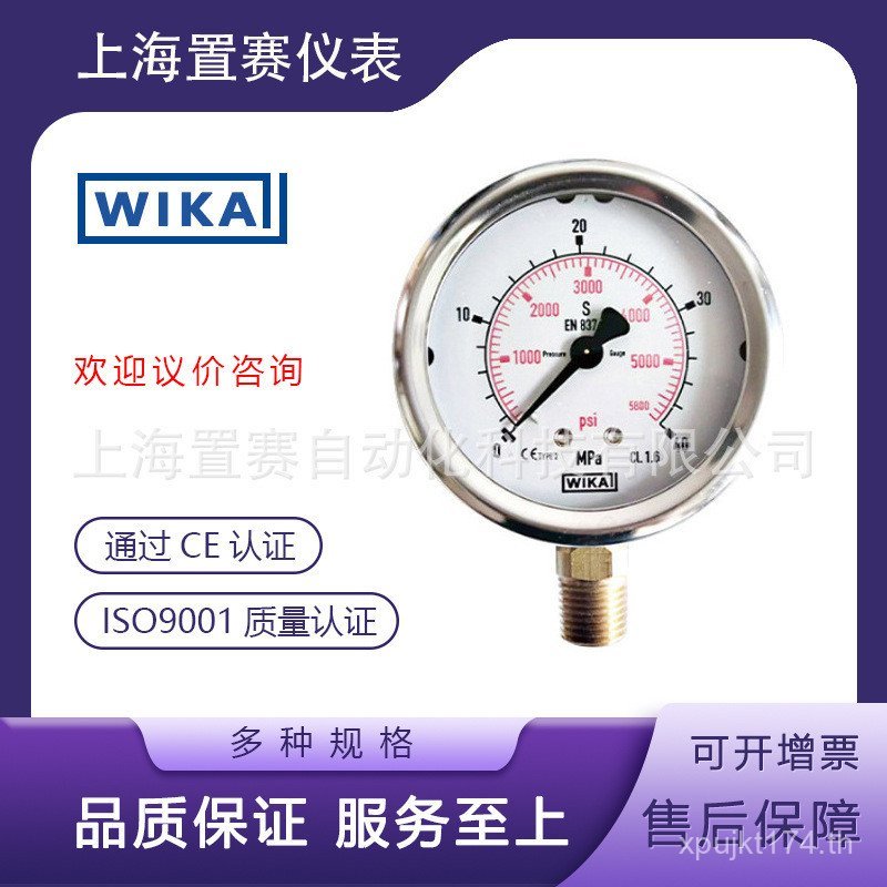 เครื่องวัดความดัน wika สแตนเลสทั้งหมด 213.53 Series wika-EN837 การเชื่อมต่อเกลียวเยอรมนี DDQ2