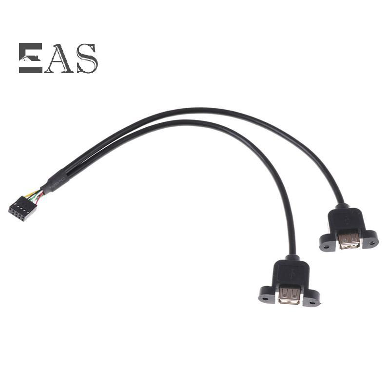 [EA] ใหม่ 9 Pin to Dual USB 2.0 Type A Female Header Adapter Cable เมนบอร์ด TH