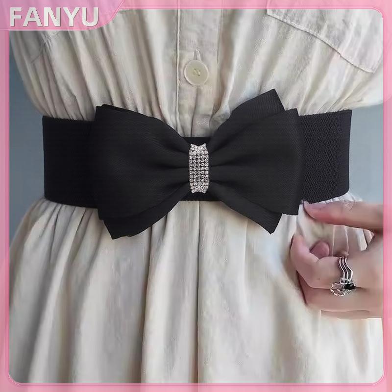 เข็มขัดโบเอลัสติกพร้อมประกายคริสตัล FANYU เหมาะสำหรับงานแต่งงานและสวมใส่กับชุดกางเกงยีนส์