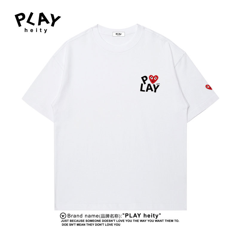 C CDG PLAY เสื้อยืดฤดูร้อน สไตล์ใหม่ อินเทรนด์ ออกแบบให้ใส่ง่าย และมีทรงคลายคอปก