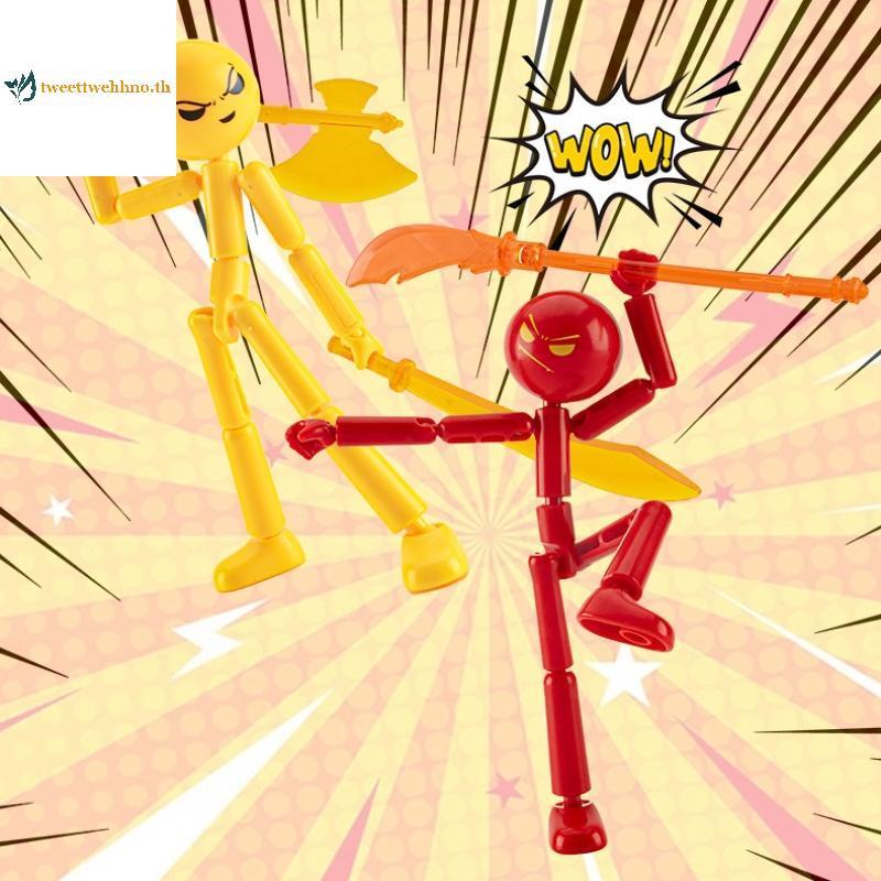 Tweettwehno 1 ชุดแปลก Action Figure Stickman ประกอบหุ่นยนต์ Movable 3d การพิมพ์ Mannequin Multi-jointed Stickman ของเล่น TH - รูปที่ 3