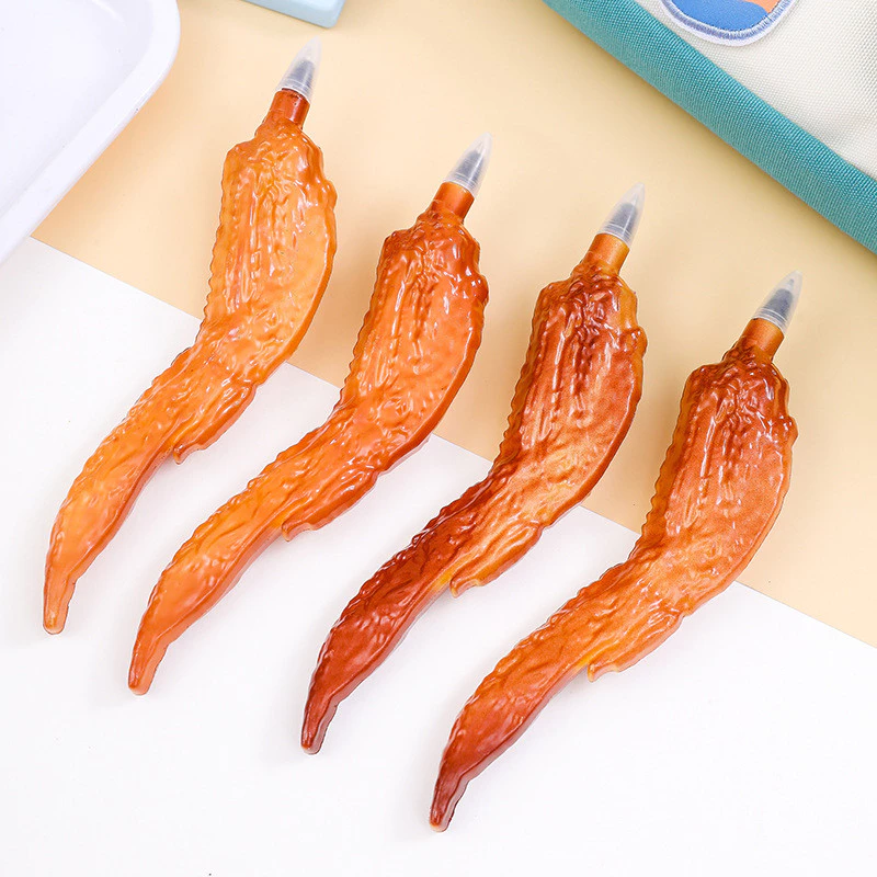 ปากกาลูกลื่นรูปทรงปีกไก่ย่าง 0.7 มม. สีดํารางวัลเครื่องเขียนนักเรียนสร้างสรรค์ WJ916