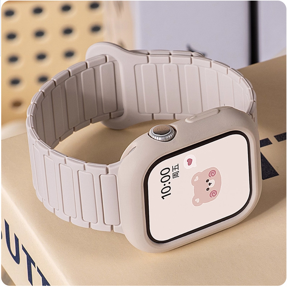 ฟรีเคส! เคสสายนาฬิกาแม่เหล็กสําหรับสายนาฬิกา A-pple Series11 10 9 87654321,SE,Ultra, i Wath Strap แล