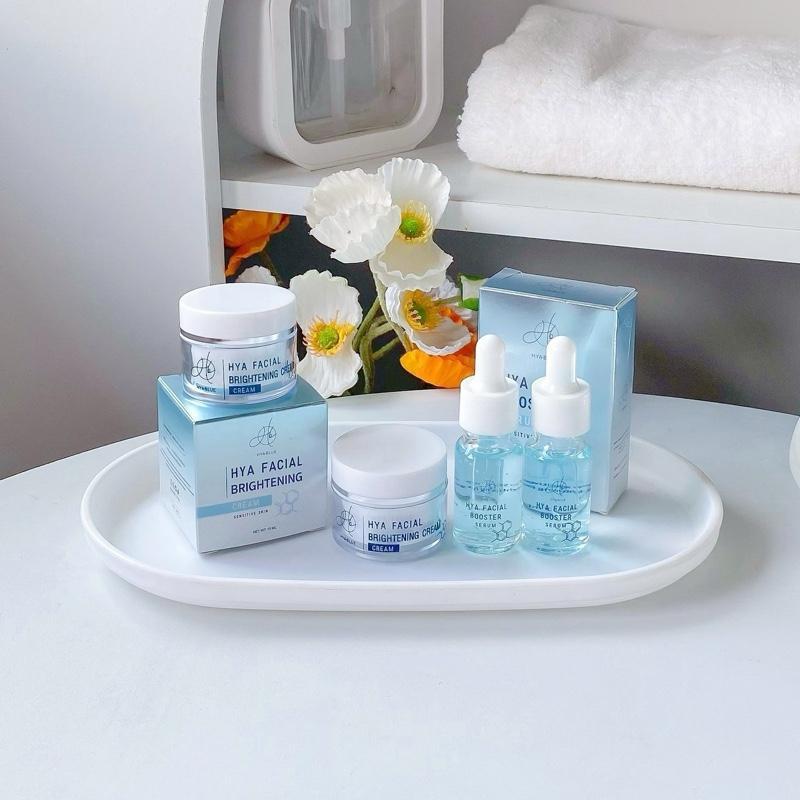 (2 แถม 4) Hyablue เซ็ตหน้าใส HYA SERUM + HYA CREAM และ สบู่ล้างหน้า บำรุงผิวหน้า