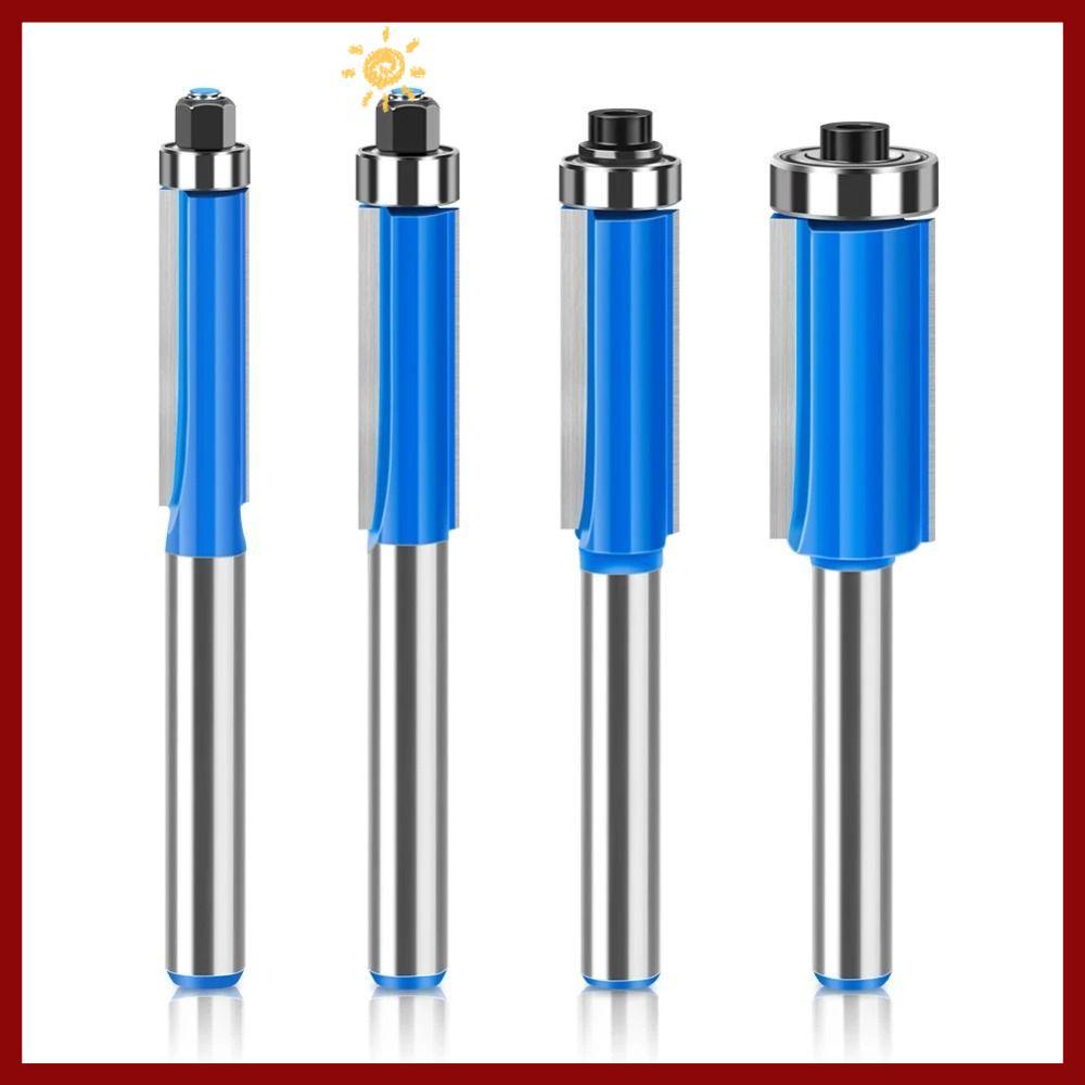 PTKFPT09 เครื่องตัดตัดแต่ง, 6 มม. 1/4in Shank ทังสเตนคาร์ไบด์ Flush Trim Bit, พร้อมแบริ่งมิลลิ่ง Cut